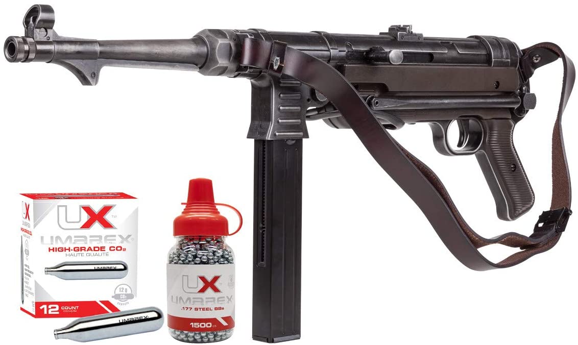 Umarex Weathered MP40 Full Auto CO2 Submachine BB Gun Bundle with 1500 BBS and 12 CO2 Cartridges Metal tin wall plate ⋆ bay4bay.com